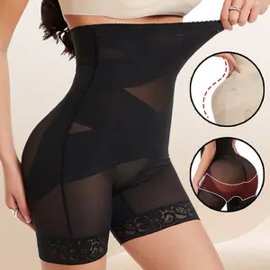 Women's Tummy Control Shapewear Shorts-High Waisted Compression Body Shaper Underwear Seamless Butt Lifting Lace Panties Thigh Slimmer Panty Girdle
