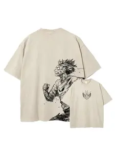 Anime Midoriya Izuku T-shirt My Hero Deku Retro Top T-shirt Breathable Manga Short Sleeve Oversized T-shirt
