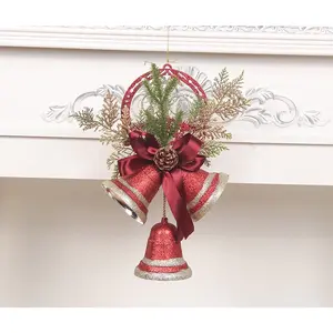 Christmas Tree Bell Decor - Festive Ornament in 7 Red Bell Designs, Pearlescent Paper Material