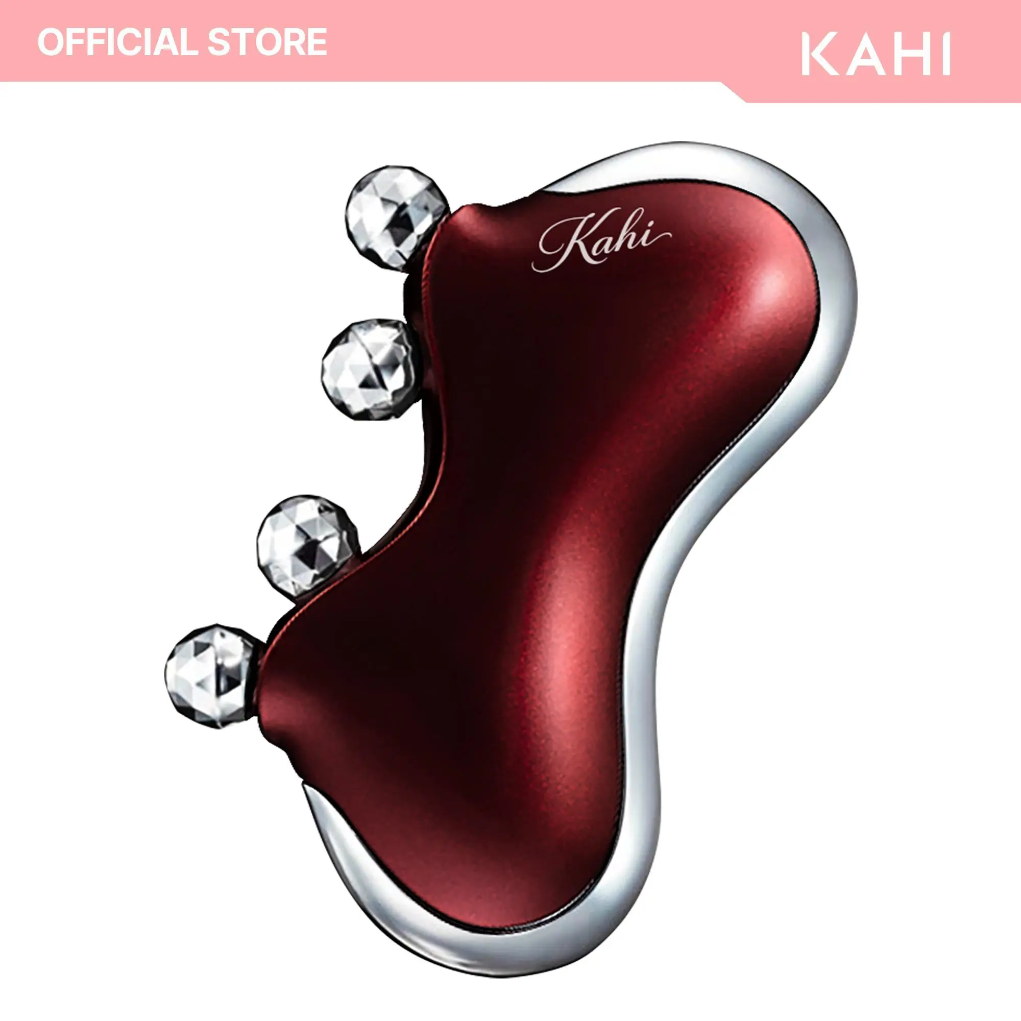 KAHI CAXA M1 Solar Powered Gua Sha Sculpting Tool with 4 Diamond-Cut Platinum-Coated Rollers for Lifting & Firming - Face & Neck Massager, Korean Skincare, 40G, Diamond Cutters, Lift & Smooth
