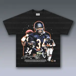 [SALE Up To 50% Off] Walter Payton Graphic Tee, Y2K Crew Neck Streetwear T-Shirt, Unisex Crew Neck Tee, Vintage Football Graphic, Sports Player Bootleg Premium Style, Casual Cotton Fit 1 Sided