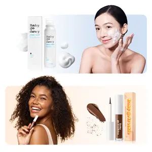 Soft Freckles & Clear Skin Duo | Baby Go Dewy Freckle Liquid + Whipped String Foam Cleanser Bundle | Waterproof Faux Freckles & Gentle Hydrating Face Wash for Sensitive Skin