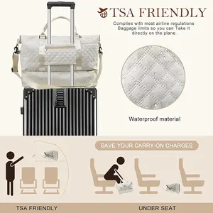 【Upgraded thick waterproof】TikTokShopBacktoSchool Weekender Bag Travel Duffel Bag with Shoe Compartment for Women, Carry on Overnight Bag