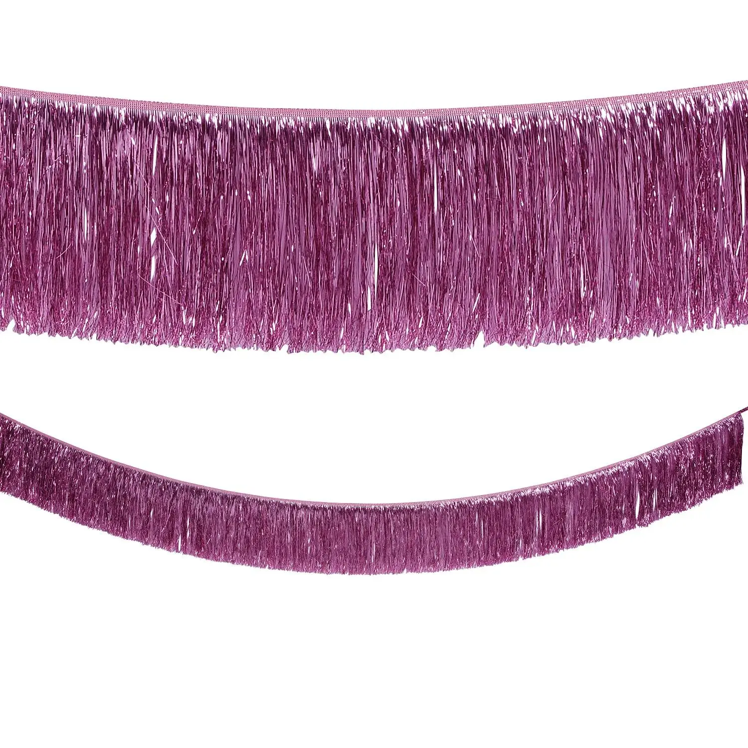 9 Ft. Hot Pink Ready-to-Hang Metallic Tinsel Fringe Garland