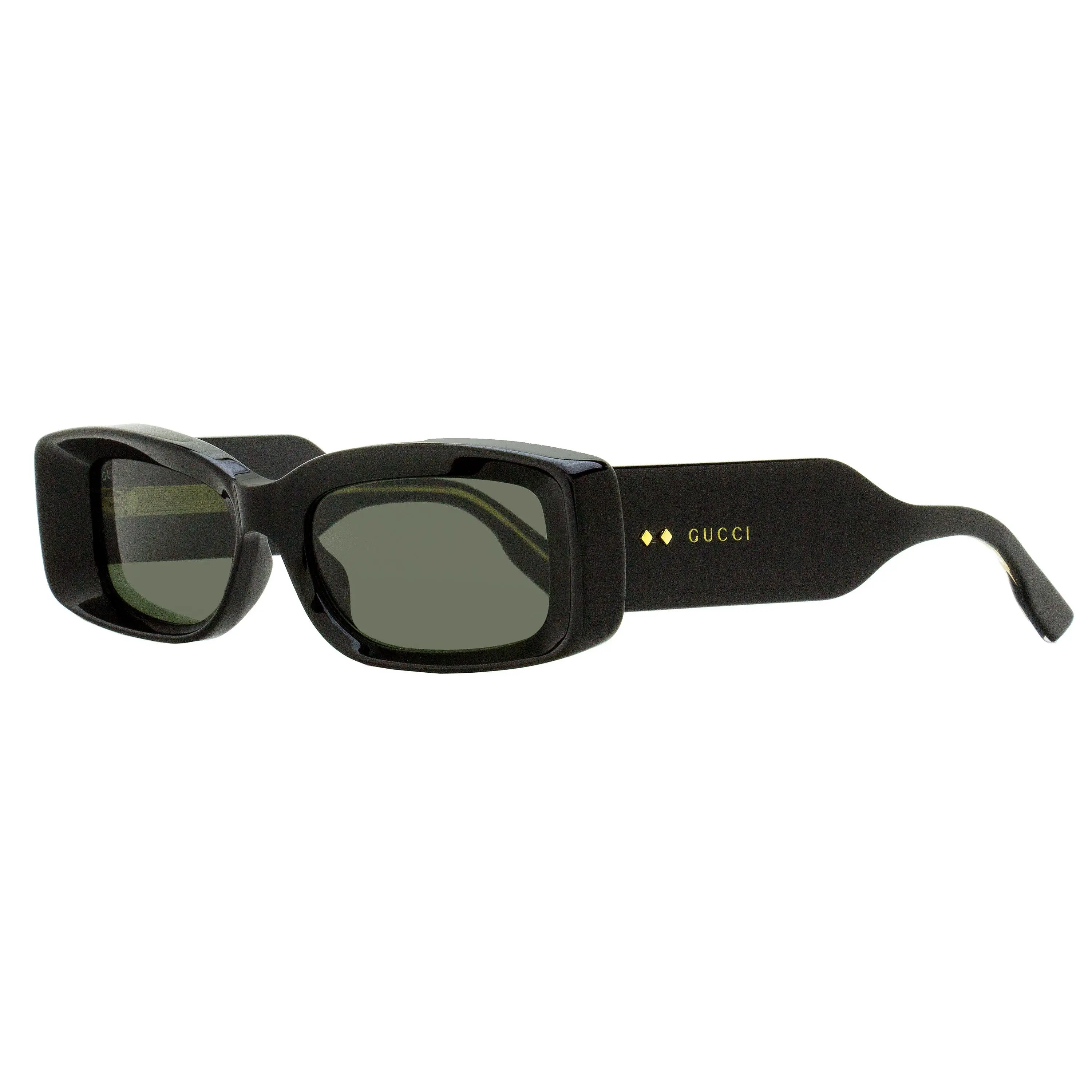 Gucci GG1528S 001 Vintage Sunglasses - Faceted Rectangular Black Frame, 53mm Lens Width, Luxury Fashion Eyewear Accessory, Fashion Sunglasses, Uv Protection