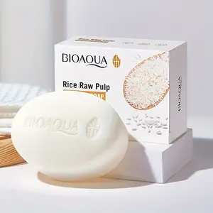 2 Boxes Bioaoua Rice Scented Soap Bath Face Oil Handmade Moisturizing Soap, Natural Ingredients, Gentle Cleansing, Perfect for Daily Use, Cleanser, Body Care, Bar Soap