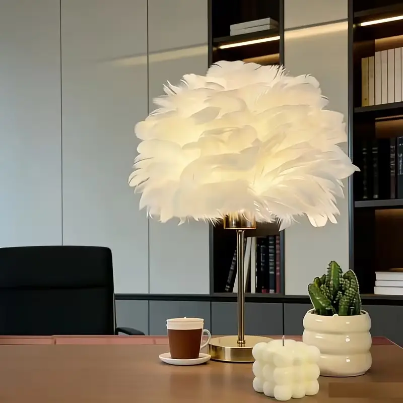 Cozy Glow All Day! USB 3-Color Feather Lamp for Bedroom, Office & Party, Indoor Decorative Lamps, Decorative Light 🎉