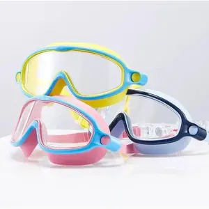 Children's swimming goggles Boys and girls swimming high definition waterproof and anti-fog large frame swimming goggles Diving goggles Professional glasses