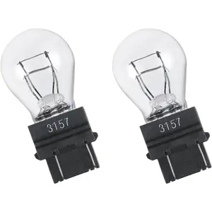 3157 Car Halogen Light Bulb 12V P27-7W 3000K Automotive Brake Reverse Tail Turn Signal Side Marker Light Replacement Bulbs Universal Long-Life Miniature Bulb for Cars Trucks SUV White 2PCS