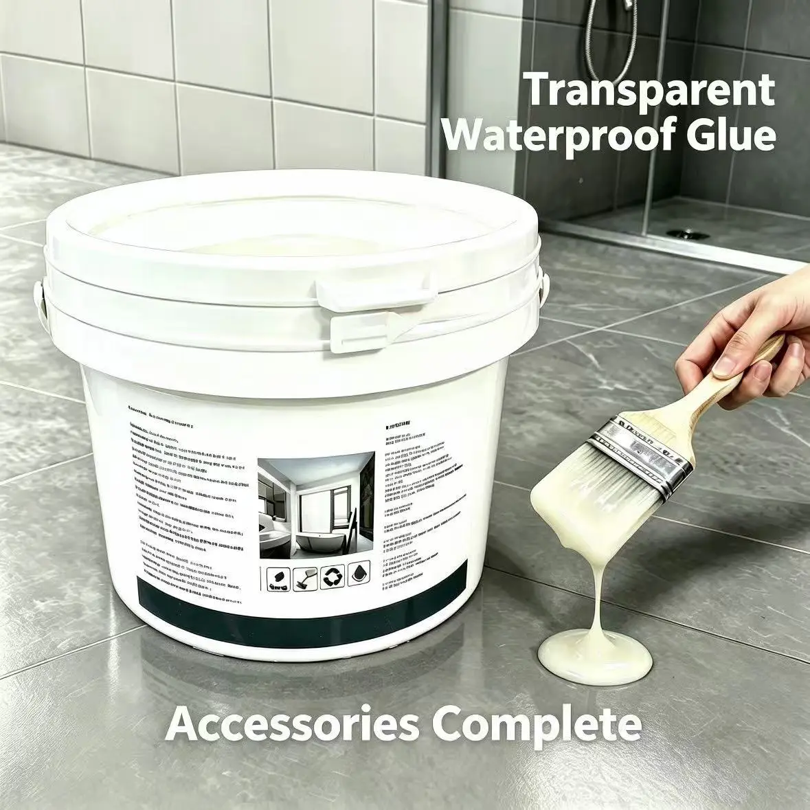 Transparent Penetrating Waterproof Caulk Glue - Easy-Operation High-Adhesion Leak Seal Agent, Wear-Resistant Anti-Crack Mold-Rust Proof Invisible Seal Liquid for Balcony, Bathroom, Brick Masonry Stone Repair (Water Resistant)