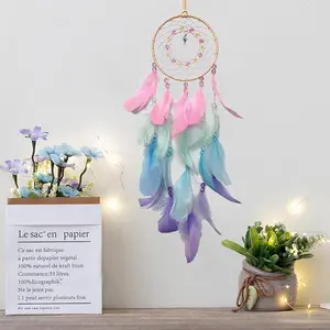 Feather Design Dream Catcher, Handmade Feather Wall Hanging Dream Catcher, Creative Casual Hanging Ornament, Wall Hanging Decor for Home Living Room Bedroom, Room Decor, Home Decor, Boho Decoration, Bohemian Knot Design