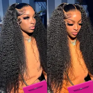 Bling Hair Kinky Curly 13x6 13x4 Lace Front Wigs Human Hair 180% Density Curly Human Hair Wig for Women Natural Black HD Transparent Lace Frontal Wigs Human Hair Pre Plucked with Baby Hair summerwins