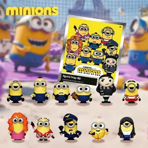 1PC Minions Officially Licensed The Rise of Gru 3D Foam Blind Bag Cartoon Mystery Box Keychain, Keychain for bags Random One Other Characters Clip-Pack Surprise Figural Doll Keyring Birthday Gift for Chrismars for Family and Friends Keychain