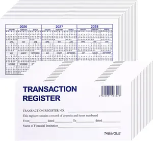 24 PCS Check Registers for Personal Checkbook, Easy to Read Checkbook Register