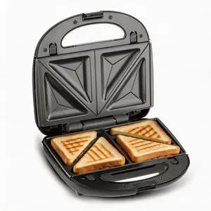 Sandwich Maker / Panini Grill with Non-Stick Plates, LED Indicators and Cool Touch Handle, Portable Electric Sandwich Machine, Ideal for Grilled Cheese, Sandwiches and Paninis, Compact Breakfast Maker for Dorm, Home and Office,