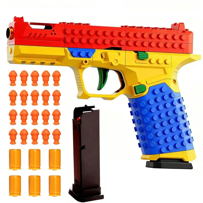 Tactical DIY Building Block Handle Set - Multiplayer Strategy Collaborative Toy Shooting Game for Outdoor Team Activities & Festival Gift Essential tiktokshopbacktoschool