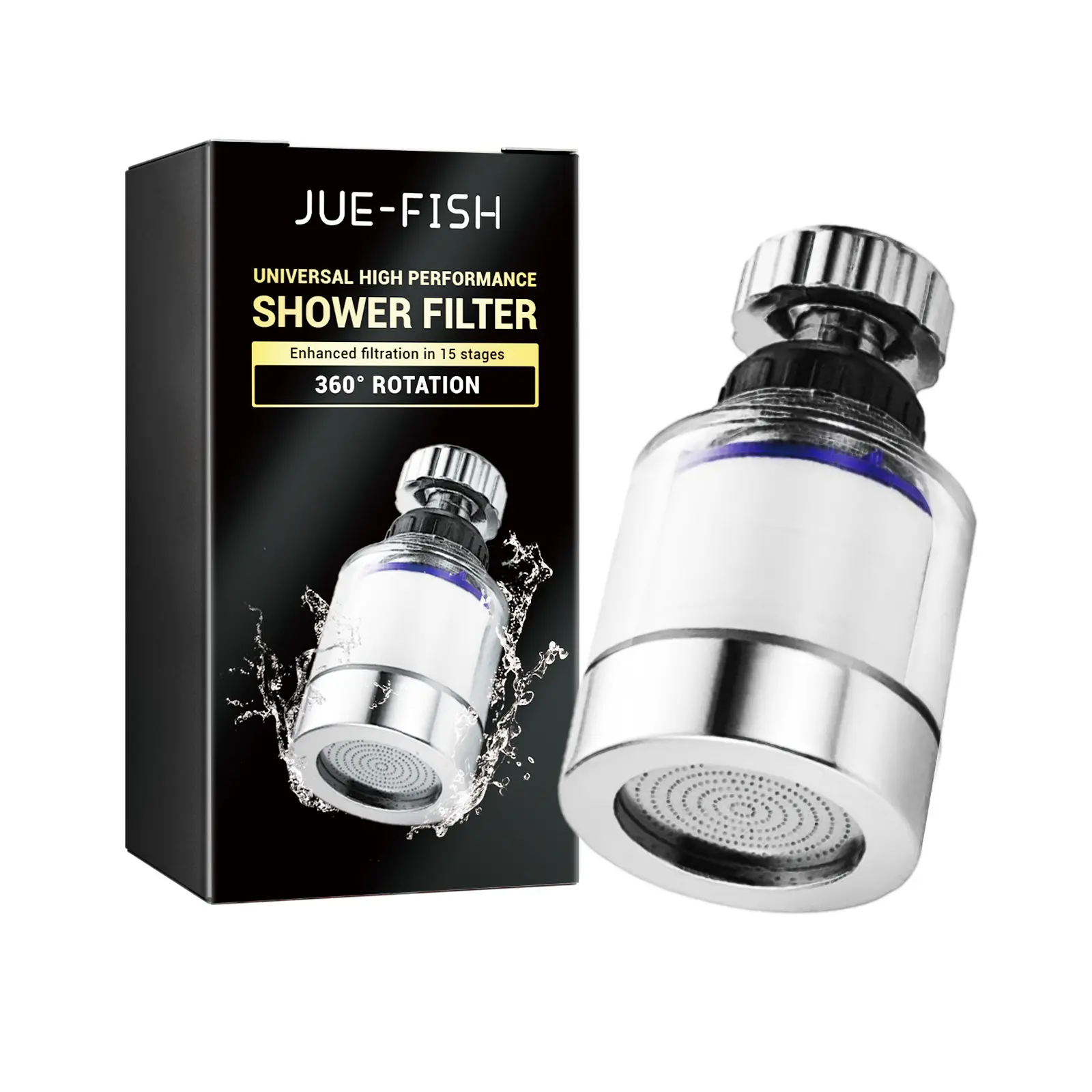 Jue-Fish Kitchen Sink Filter Faucet Sprayer Head, 360-Degree Swivel Tap Aerator, Removes Impurities for Washing Fruits, Dishes & Daily Household Care Accessory
