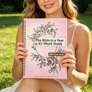 The Bible in a Year: A 52-Week Bible Study Guide, Spiral-Bound Christian Devotional Planner to Read Through the Bible and Empower Your Walk with Christ, Reading Journal Planner