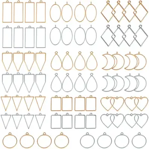 80pcs Resin Open Frame, Resin Pendant Casting Mold, Geometric Hollow Molds for Pendants, Earring and Necklace Making Supplies, DIY Crafts
