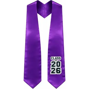 Class of 2026 Graduation Stole/Sash – Embroidered Patch - Multiple Colors Available – One Size Fits All