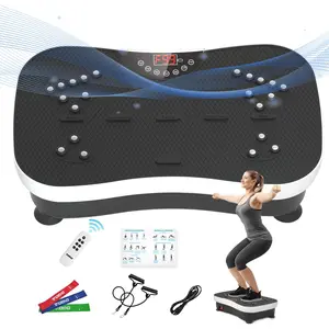 TODO Vibration Plate Exercise Machine Whole Body Vibration Machine with Remote Control for Pain Relief, Lymphatic Drainage, Weight Loss(3 Resistance Loops/Resistance Bands) GOTODO