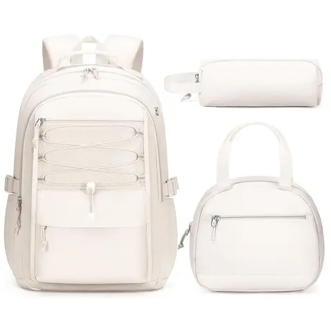 (Auction)Fimibuke 3PCS Waterproof Backpack for School,Oxford Cloth Bookbag Set with Lunch Box & Pencil Case,school bag for Elementary Middle High School,Back to School Gift,Birthday's Gift,back to school shopping,travel essentials, Zipper, Practical