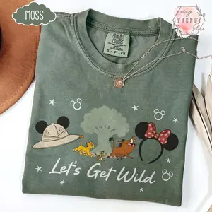 Comfort Colors Coquette Bow Animal Kingdom Shirt, Lion King Safari Mode Tee, Let's Get Wild, Family Trip Gifts