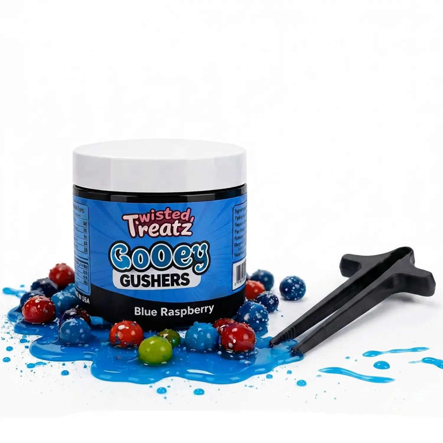 Gooey Gushers in Sour Oozie Liquid – Sour Blue Raspberry Gooey Gushers