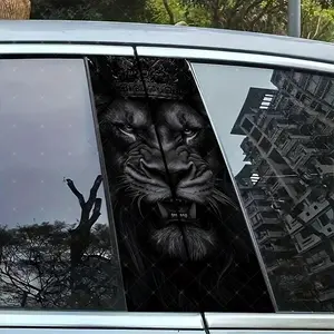 2pc Lion King Car B Pillar Protection Sticker, Easy Peel & Stick, Sunproof Waterproof Scratch Resistant, Fits All Cars, Car Exterior Decoration, Vehicle Exterior Decoration, Car Decorative Sticker, Sticker For Cars, Vinyl Waterproof Decals