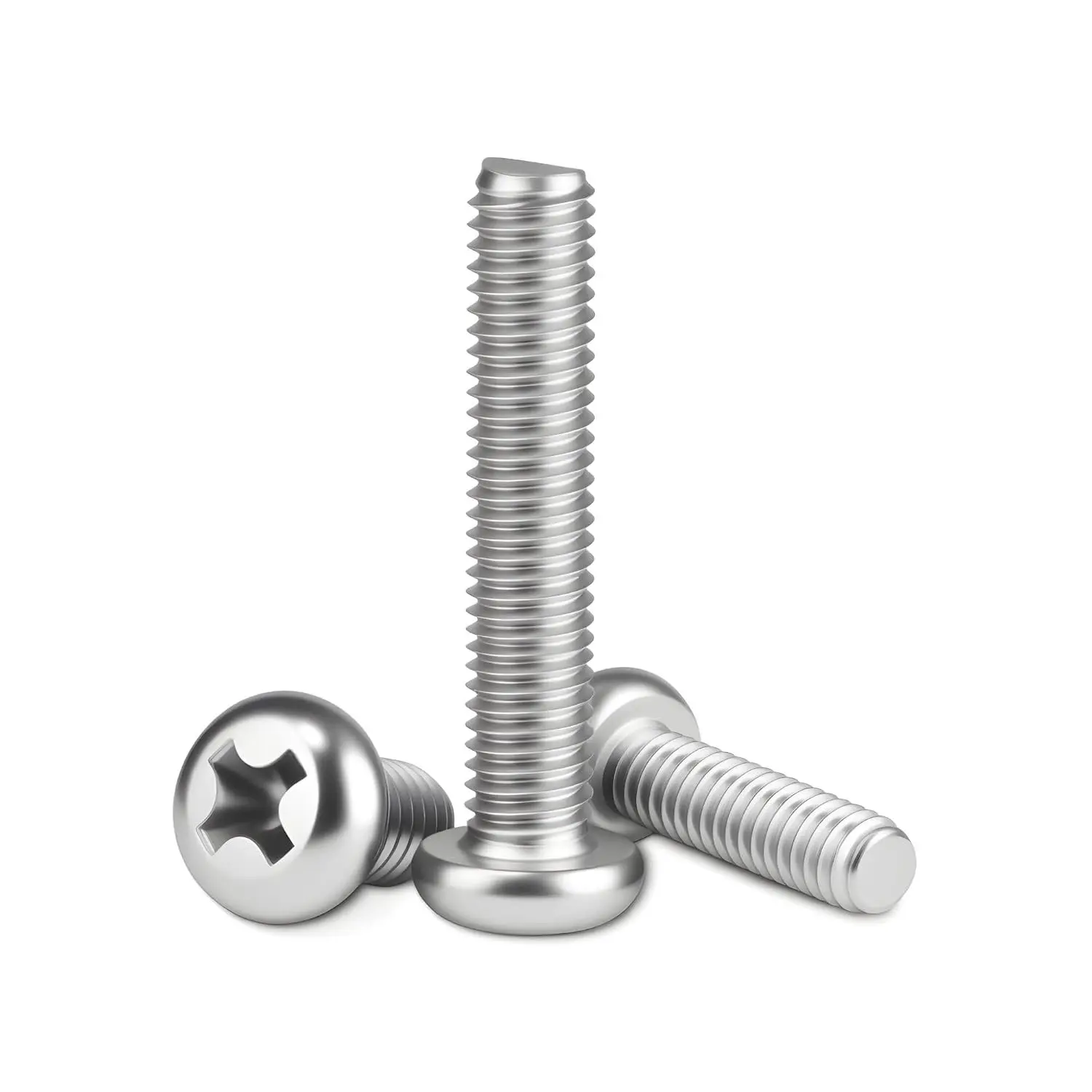 M4 x 6mm (50Pcs) Pan Head Machine Screws, 304 Stainless Steel Phillips Cross Drive Screws Hardware Fastener