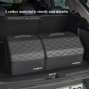 Car Trunk Organizer Box Foldable Storage Bin Leather Suitcase For BMW Series i3 i4 G07 G06 G05 G02 G01 F48 F39 G42 G30 G20 G26 F01 F02 F06 F13 G32 G22 G31 G21 F25 F26 F15 F16
