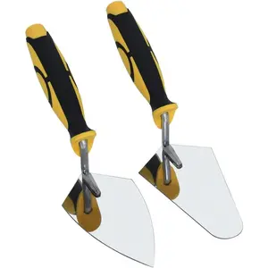 Concrete Masonry Tools Set 6" Stainless Steel Pointing and Gauging Brick Laying Trowel Stucco Cement Flooring Kit Construction Hand Tool