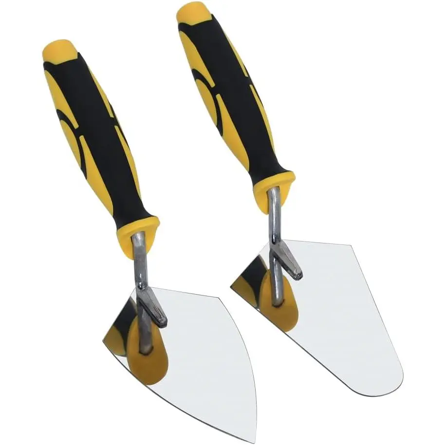 Concrete Masonry Tools Set 6" Stainless Steel Pointing and Gauging Brick Laying Trowel Stucco Cement Flooring Kit Construction Hand Tool