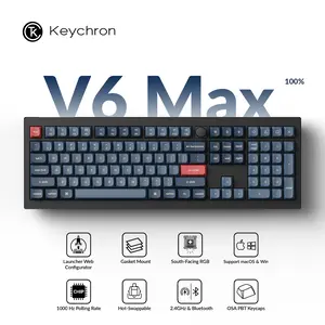 Keychron V6 Max QMK/VIA Wireless Custom Mechanical Keyboard computer accessories  programmable button  ergonomic design Osa Pbt Keycaps Windows Rgb Macos Gifts for boyfriend