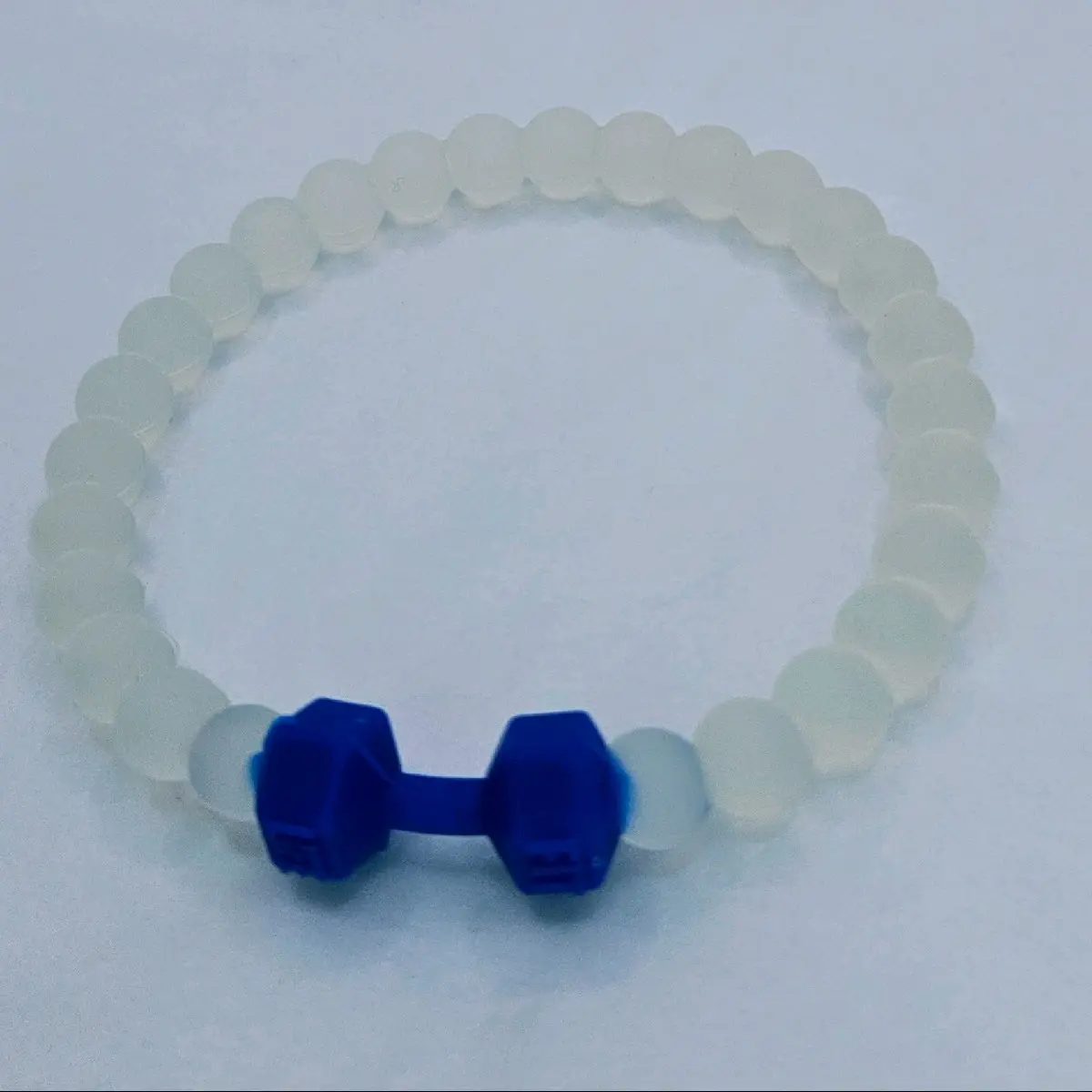 Clear & Blue Silicone Dumbbell Bracelet