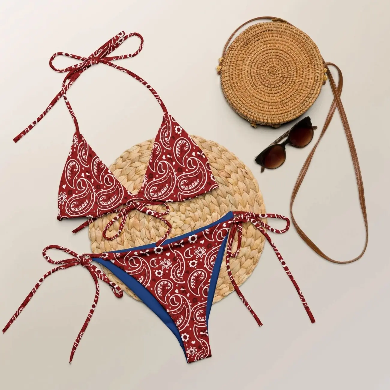 Baha Ranch Yeehaw Red Bandana String Bikini 5G7