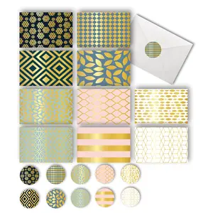 50 Blank Cards & Envelopes with Matching Stickers – 4x6" Note Cards, 10 Elegant Designs, Assorted Greeting Card Kit for All Occasions – Thank You, Birthday, Wedding, DIY