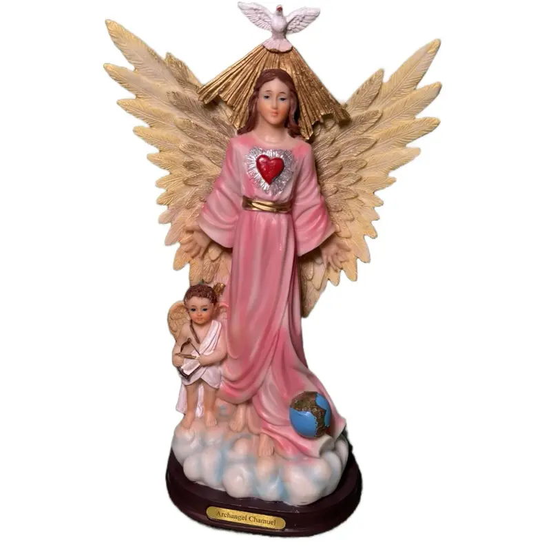 12"in Archangel Chamuel Statue Angel Peaceful Relationships Holy Figurine Statue
