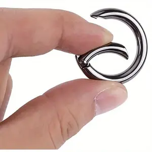 10pcs Trigger Spring O Rings Round Carabiner Clip Snap For Keyrings Keychains Buckle Bags Purses (Gun Black)