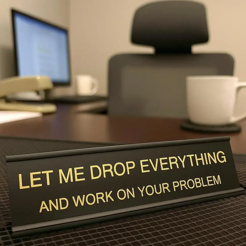 Let Me Drop Everything and Work On Your Problem -funny office decor sign Office Desk Essentials Let Me Drop Everything and Work On Your Problem -funny office decor sign Office Desk Essentials