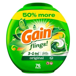 Flings 3 in 1 Original Scent Laundry Detergent Pods, 76-Count