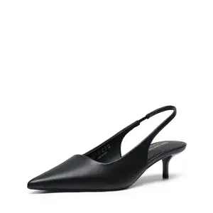 DREAM PAIRS Women's Pointed-Toe Slingback Kitten Heels Pumps - Adjustable Strap, Quiet Cushion Insole, Anti-Slip Sole, Office-Ready Heels Shoes for Women, Classic Chic Fashion Footwear