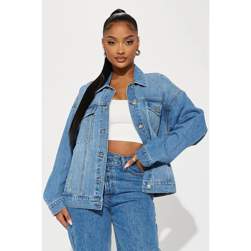 High Standards 90's Boyfriend Denim Trucker Jacket - Medium Wash