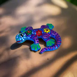 Talavera Lizard Figurine | Mexican Handmade Wall Decor