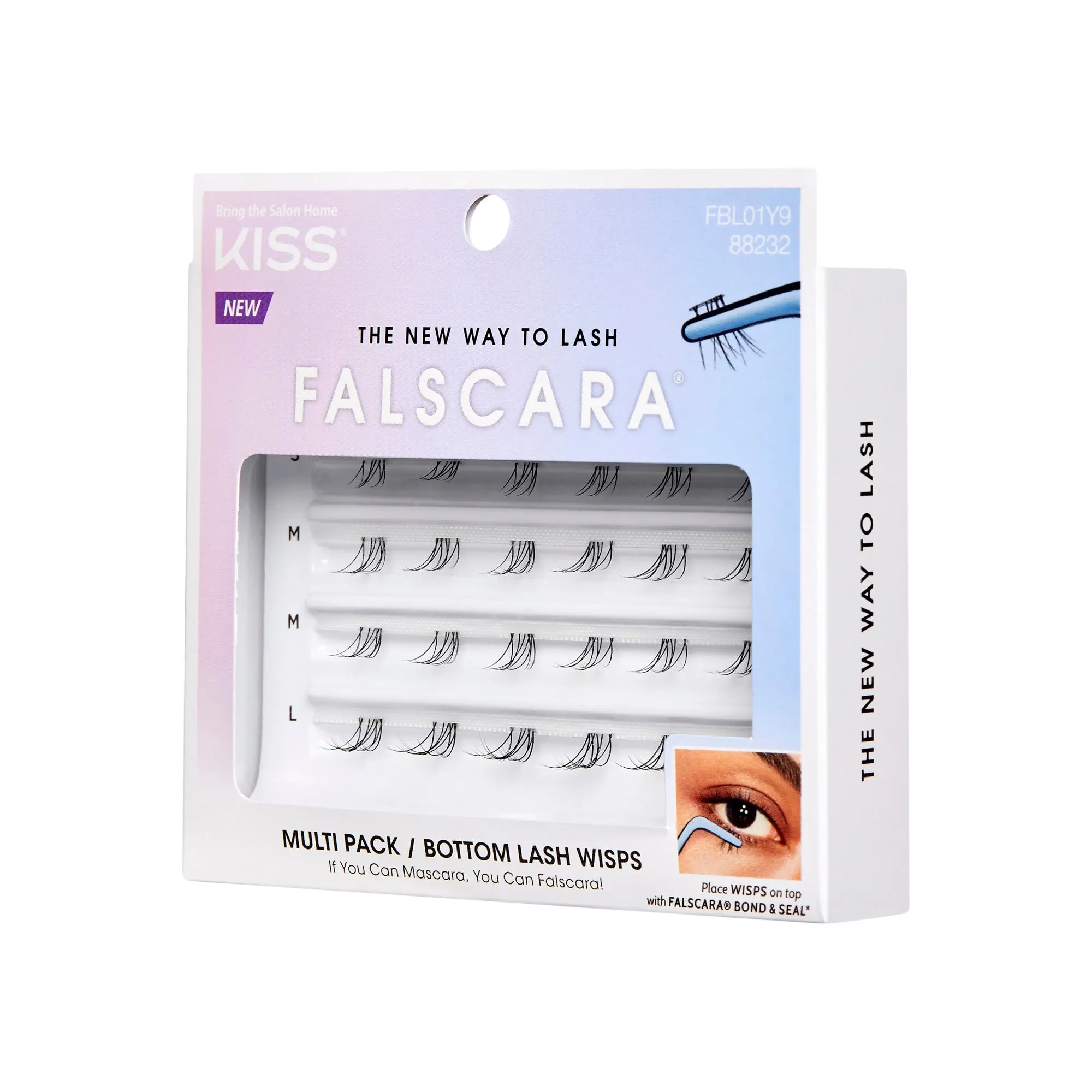 Falscara Wisps Multipack - Bottom Lash Natural Clusters | DIY False Lash Extensions, Light Glam, Cluster Lash, Wispy Lashes, 24 Wisps, 10mm-14mm