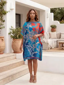 Women's Fashion Shawl, Beach Cover-Up, Loose-Fit Breathable, All-Over Print, Elegant Style, Summer Essential, Perfect for Vacation & Daily Wear