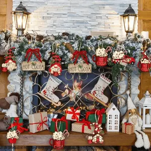 24-Piece Mini Ice Cream Christmas Decorations Set, Festive Holiday Ornaments for Home & Office, Perfect for Christmas Celebrations