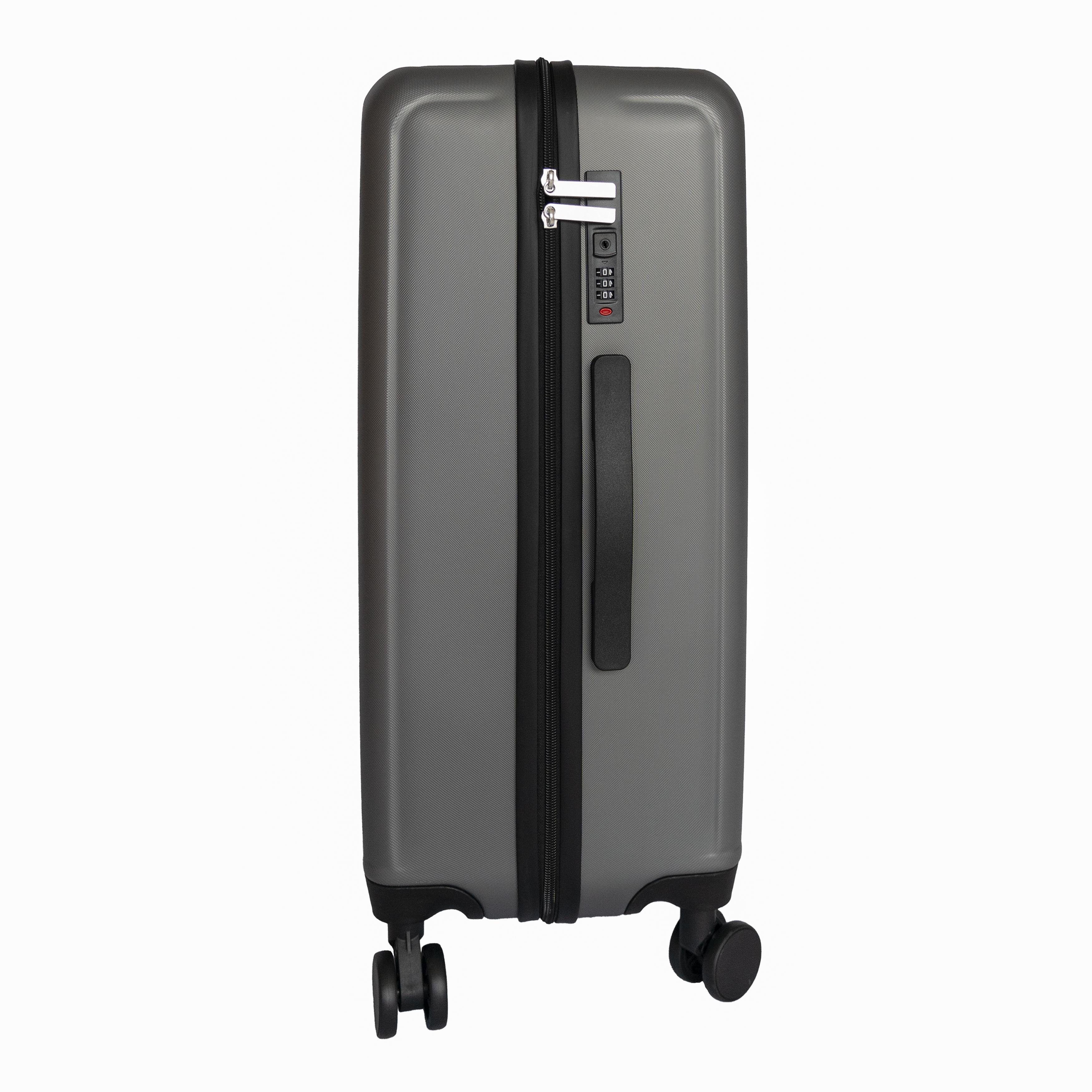 3-Piece Hard-Shell Luggage Set with Spinner Wheels – Lightweight, Portable ABS Suitcases (Gray) – 20/24/28-Inch Sizes