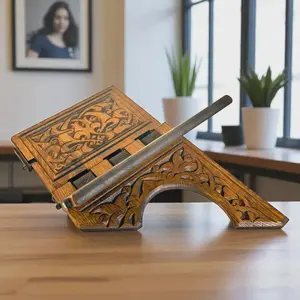 Wooden Book Stand and Cookbook Stand Quran Stand Bible Holder Versatile Design for Home Decor and Organization Desk Decorations Multifunctional Adjustable Height Angle and Page Holder