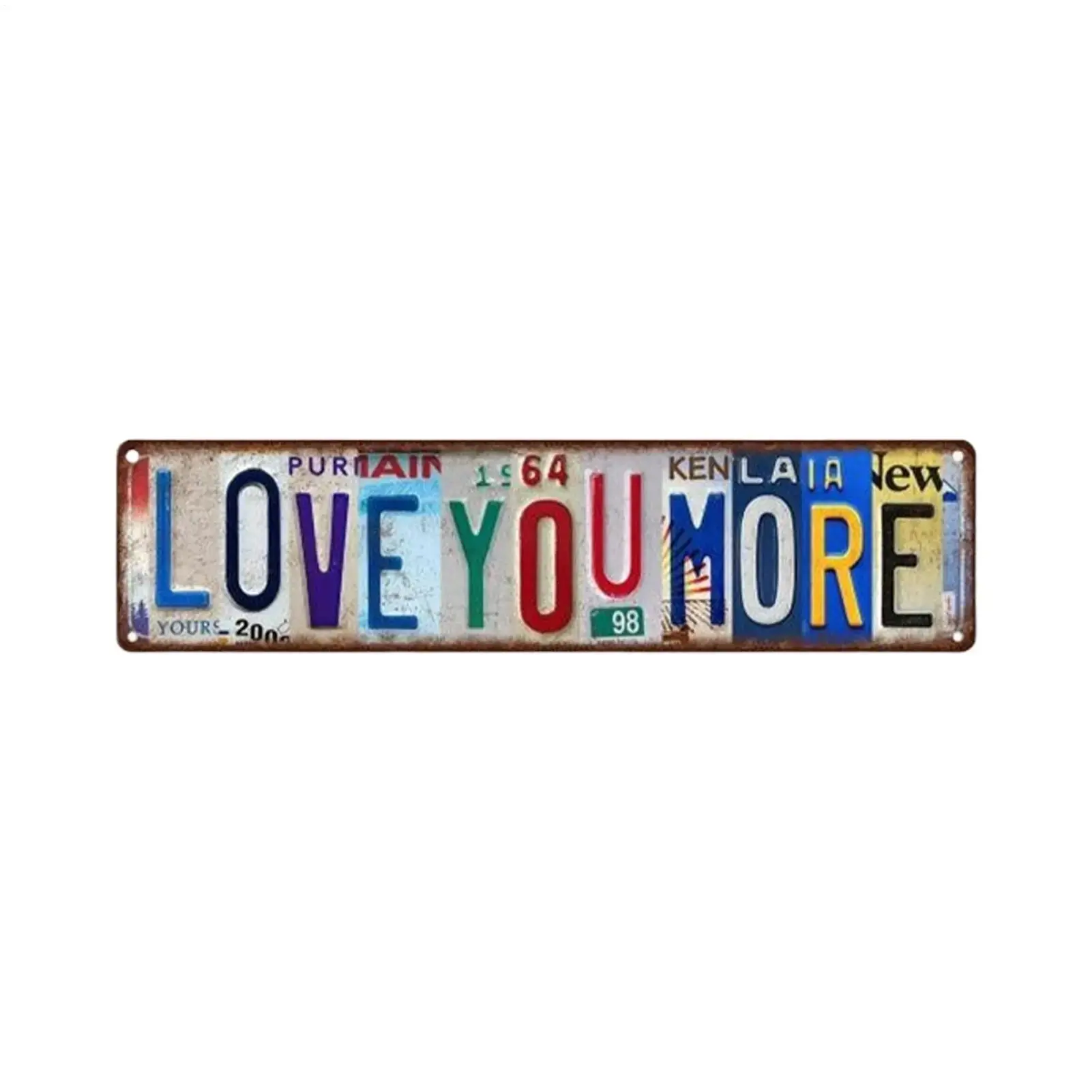 LOVE YOU MORE vintage Wall Sign decoration, Metal Romantic retro Rustic Bar wall Decor for cafe home bar Offices wedding party